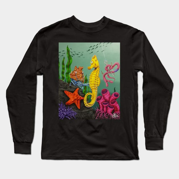 Cyclops Seahorse Long Sleeve T-Shirt by TommyVision